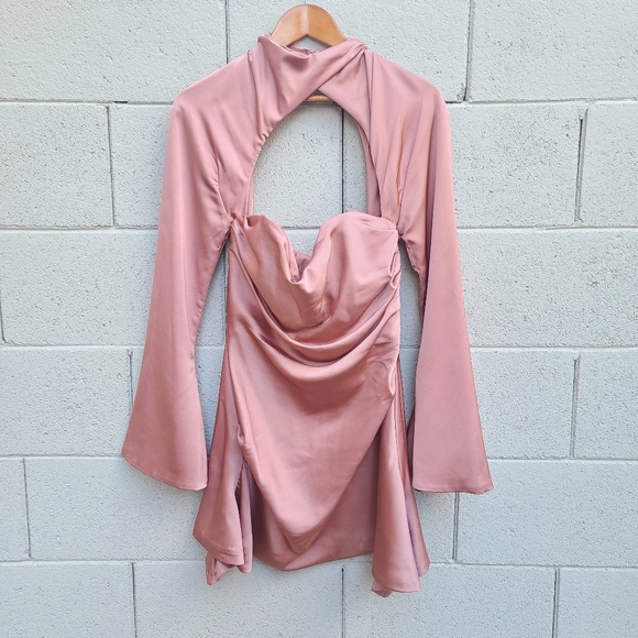 House of CB | Toira Satin Corset Minidress in Rose Size Large - Picture 2 of 16